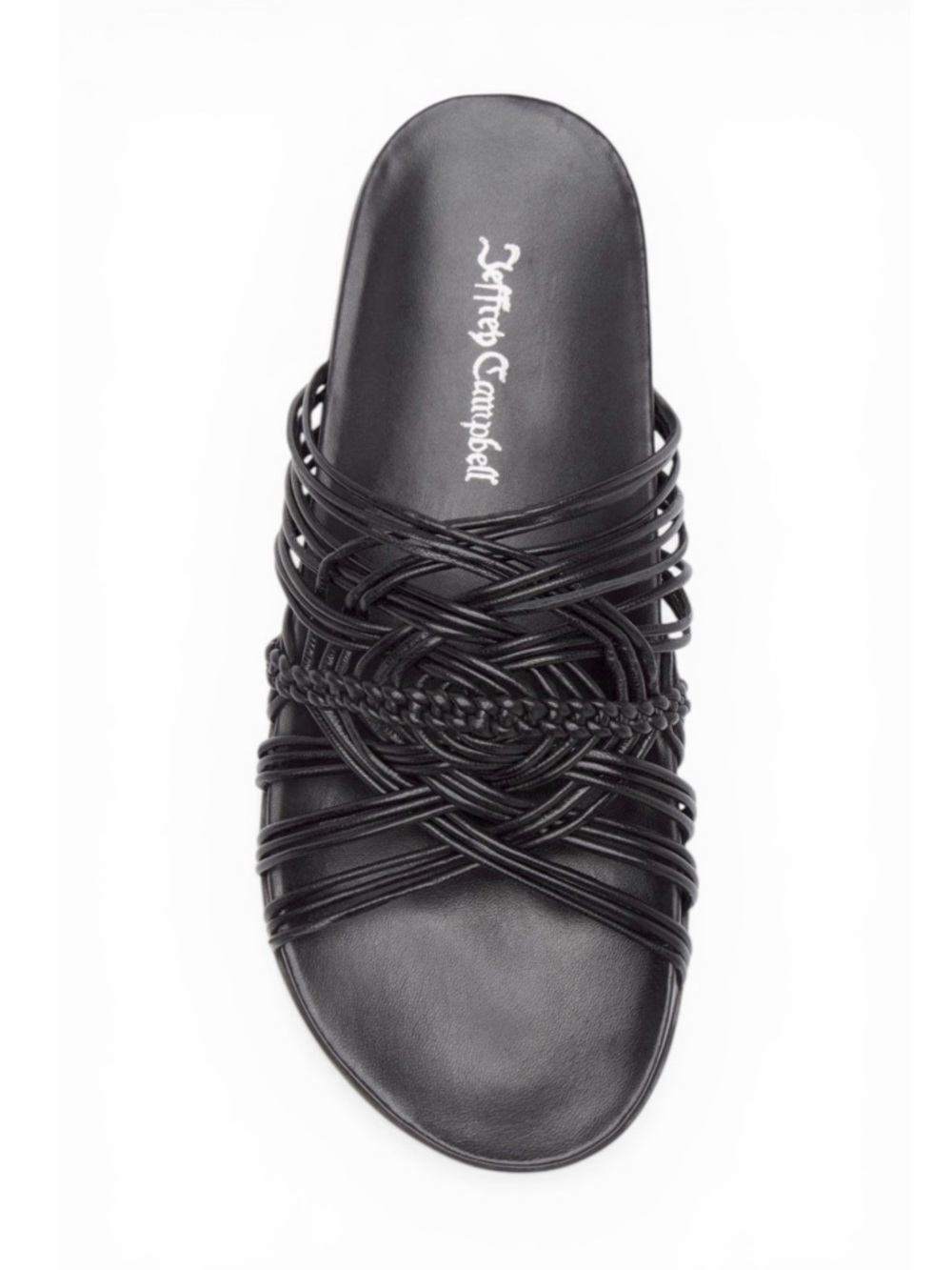Jeffrey Campbell Intwined Strappy Slide Sandals Black Size 10 - Picture 2 of 16